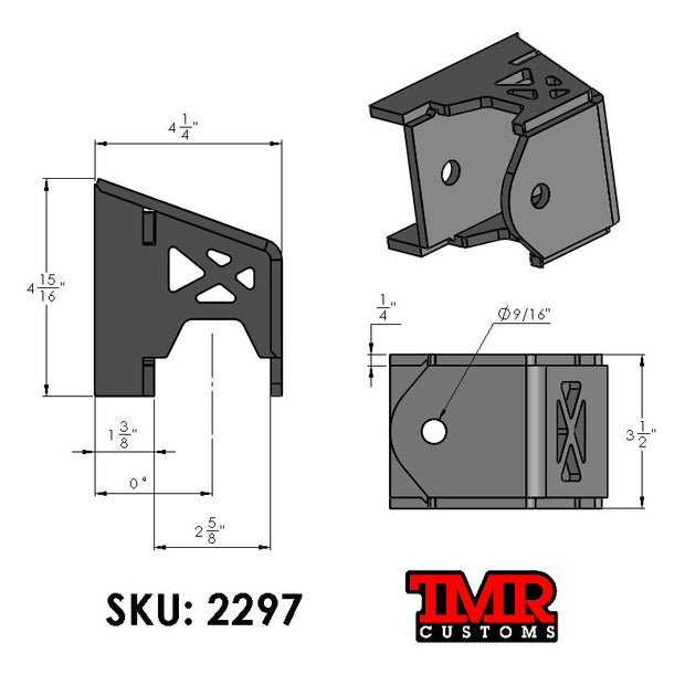 Frame Mount Upper Link Bracket (0 or 22 degree offset)