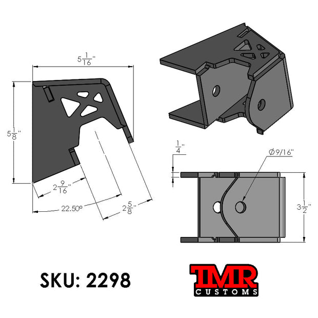 Frame Mount Upper Link Bracket (0 or 22 degree offset)