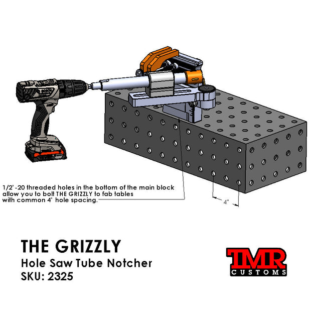 THE GRIZZLY Hole Saw Tube Notcher