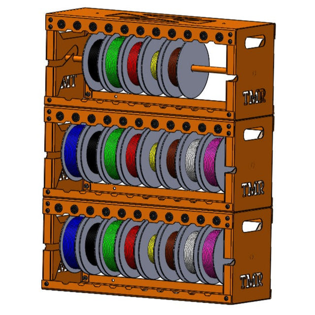 Equipto - 880-7-YL - Wire Spool Rack Unit 8D x 36W x 84 H- w/ 7 Shelves, Yellow