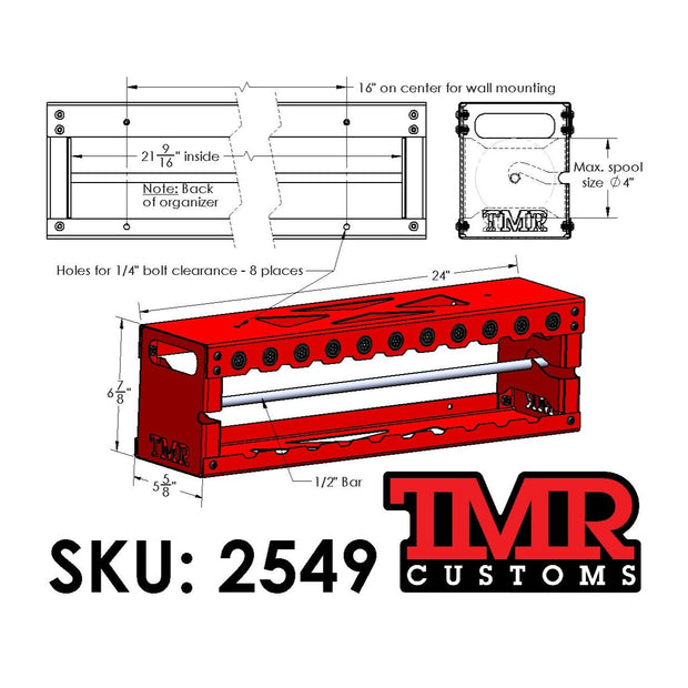 Small Wire Spool Organizer Rack – TMR Customs