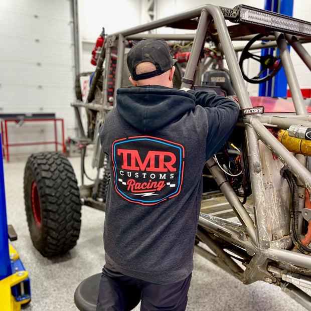 TMR Customs "RACING" Charcoal & Black Pullover Hoodie
