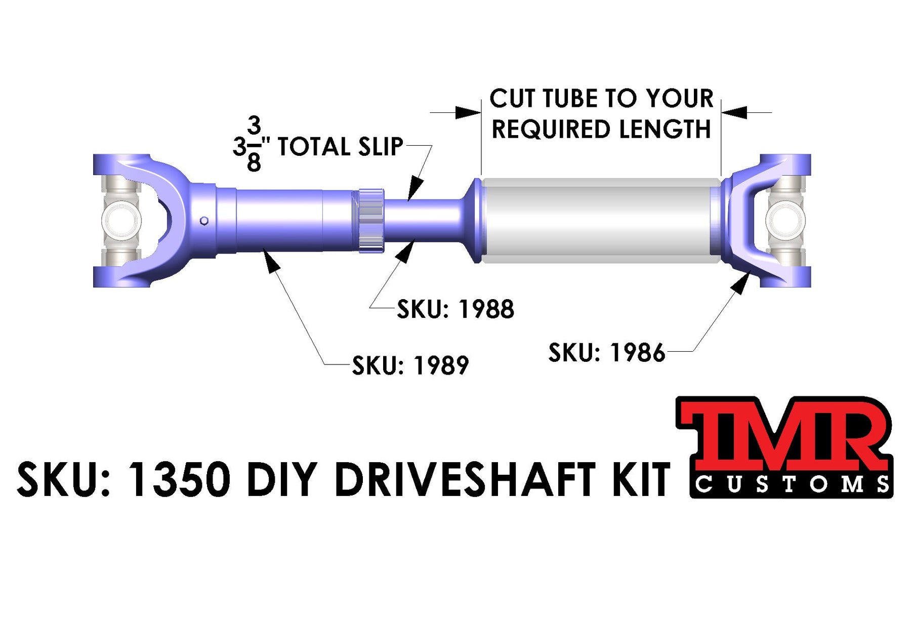 1350 DIY Driveshaft Kit TMR Customs