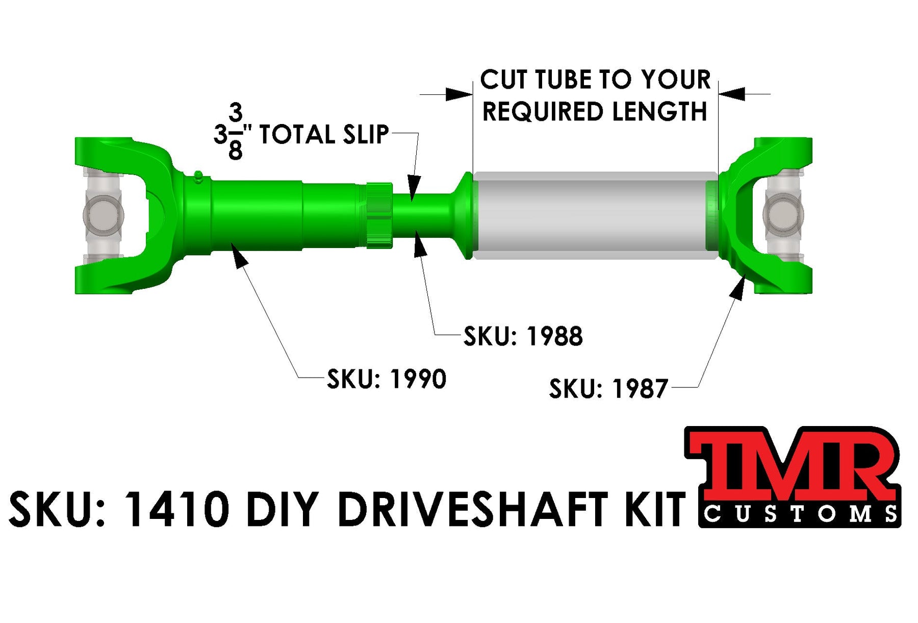 1410 DIY Driveshaft Kit TMR Customs