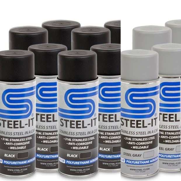 MIXED 12 PACK of Steel-It Paint