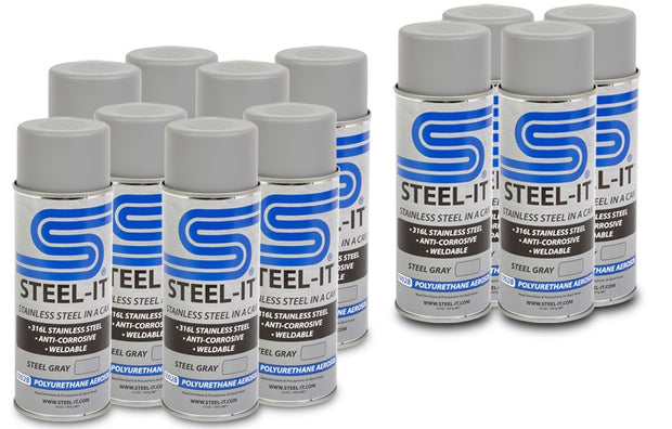 12 PACK of GRAY Steel-It Paint
